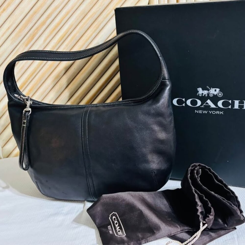New Vintage Ergo Hobo COACH Shoulder Bag Black 9219